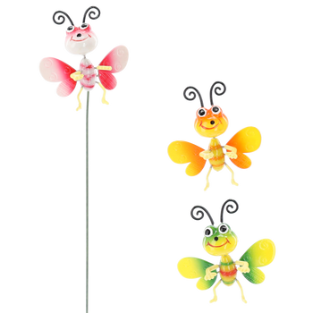 DECORATION ON A SPIKE FOR POT / GARDEN - BUTTERFLY 10 x 60 CM