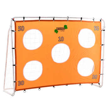 BRAMKA PIŁKARSKA "CHAMPIONS" Z SIATKĄ I MATĄ CELOWNICZĄ - 213 x 152 x 75 CM