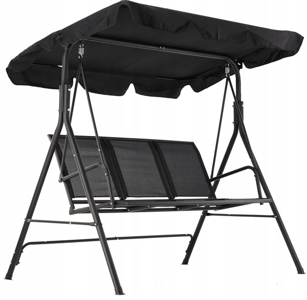 GARDEN SWING WITH TEXTILENE 170 x 110 x 153 cm BLACK *3118