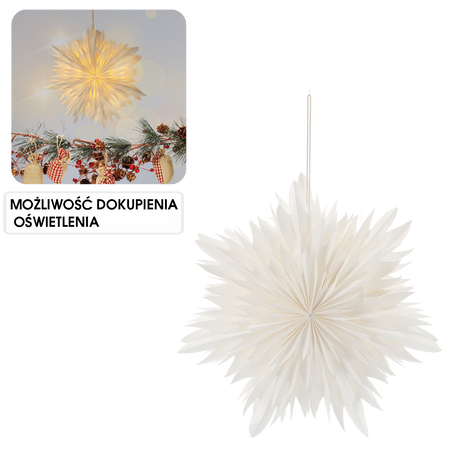 PAPER DECORATIVE STAR 40 CM WHITE DOUBLE-LAYER