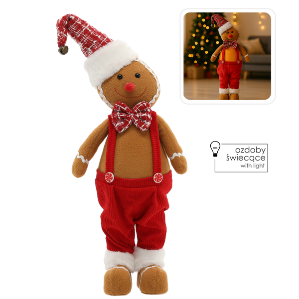 GINGERBREAD CHRISTMAS BOY STANDING 22 X 18 X 55 CM LED