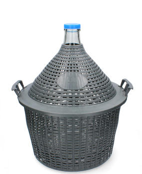 BALLOON 25L WITH NARROW NECK IN BASKET