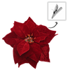 ARTIFICIAL FLOWER - POINSETTIA 25 CM ON CLIP DARK RED