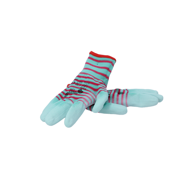 OCHRANNÉ RUKAVICE "7" ZEBRA Z POLIESTRU S PU POVLAKOM balenie=12 *9461