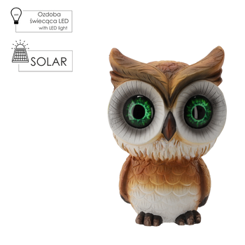 GARDEN FIGURINE - LED OWL 18 x 15,5 x 27 CM