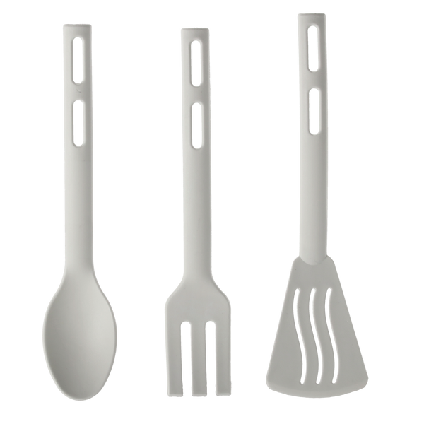 Set de 3 buc. ustensile de bucătărie furculiță + lingură + spatulă *0032