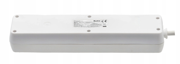 EXTENSION CORD POWER STRIP WITH SWITCH 4 SOCKETS 3 M WHITE