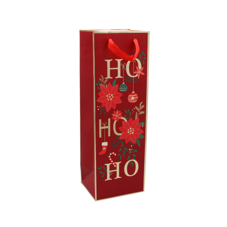 CHRISTMAS WINE GIFT BAG "CHRISTMAS TO YOU" 36 x 12 x 10 CM MIX DESIGNS