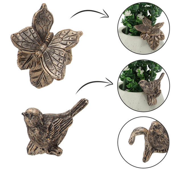 FIGURĂ DE GRĂDINĂ - DECORAȚIUNE PENTRU GHIVECI - PASĂRE/FLUTURE pachet=6buc *8869