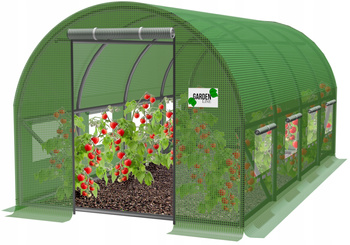 TUNEL FOLIOWY OGRODOWY 4 SEGMENTOWY ZIELONY  6 x 3 x 2 M