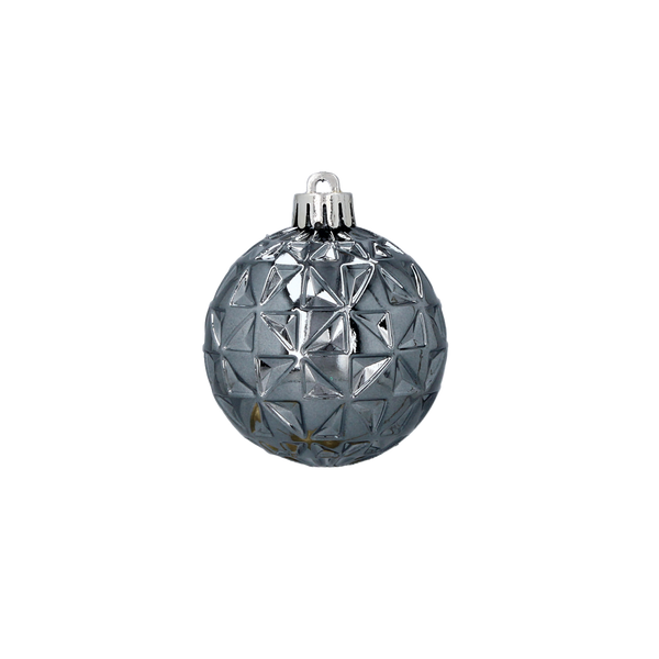 SET OF 6 BAUBLES 6 CM OLIVE/COPPER/GRAPHITE MIX DESIGNS