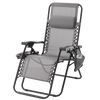 FOLDING GARDEN SUN LOUNGER WITH BASE, POCKET AND HEADREST GREY