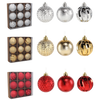 SET OF 9 BAUBLES 6 CM RED/GOLD/SILVER