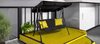 SWING GARDEN A-TYPE 170 X 110 X 153 CM BLACK WITH YELLOW PILLOWS AND CUP HOLDERS
