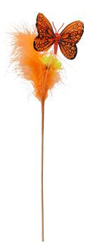 VEĽKONOČNÁ DEKORÁCIA NA ŠPEJLI - MOTÝĽ V PERÁCH 30 CM MIX 3 FARIEB bal.=12ks *9557