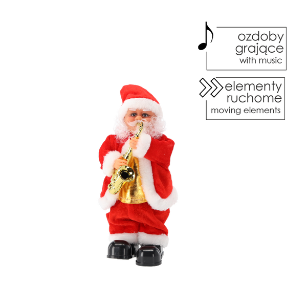 SANTA CLAUS WITH SAX - PLAYING 30,5 CM