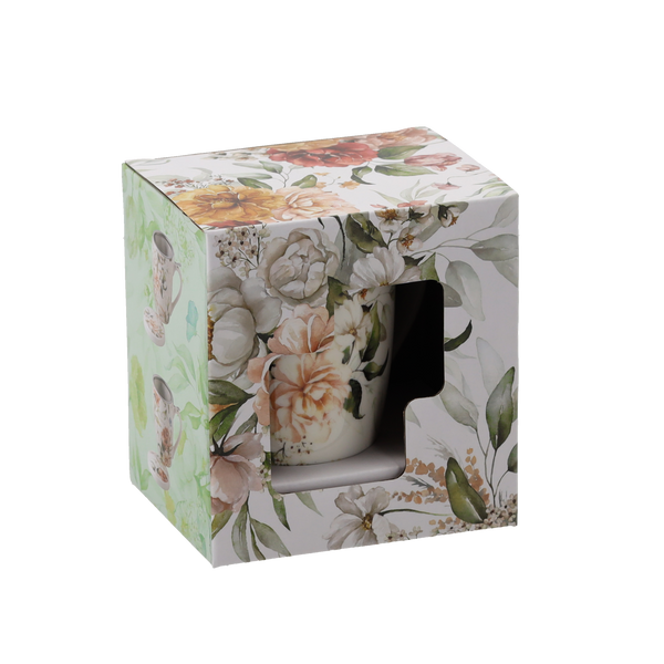 PORCELAIN MUG WITH INFUSER AND LID 340 ML ASSORTED FLORAL PATTERNS