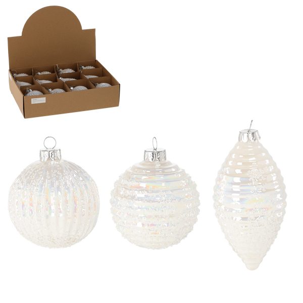 GLASS ORNAMENT - TRANSLUCENT MIXED PATTERNS