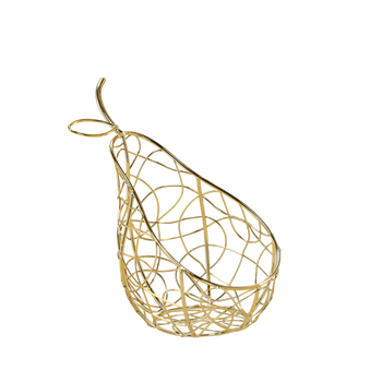 GOLDEN METAL BASKET - PEAR 13.4 X 9.8 X 14.3 CM PACK=4PCS