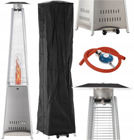SQUARE GAS PARASOL MADE OF STAINLESS STEEL 227 CM