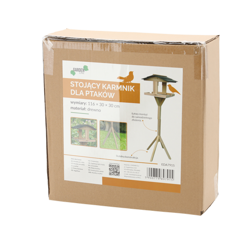 STANDING BIRD FEEDER - WOODEN 116 X 30 X 30 CM