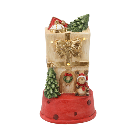 FIGURKA BOŻONAR. - DOMEK Z RENIFEREM 22 X 21 X 40 CM LED *0929
