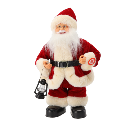 SANTA CLAUS WITH LANTERN 30 CM - DANCING - SINGING