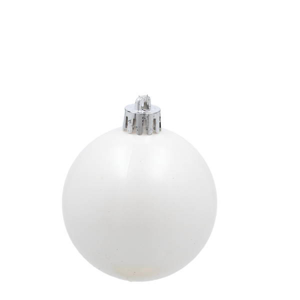 SET OF 16 BAUBLES 6 CM WHITE