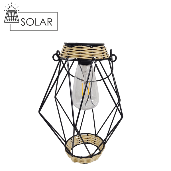 LAMPION SOLARNY METALOWY CZARNY 22 CM LED *5917