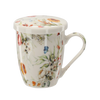 PORCELAIN MUG WITH INFUSER AND LID 340 ML ASSORTED FLORAL PATTERNS 