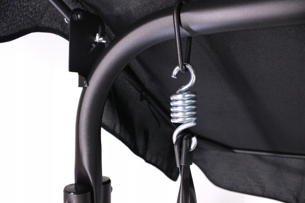 Zahradní houpačka A-TYPE 170 x 118 x 153 cm šedá s limetkovými polštáři a stojánky na šálek *9987