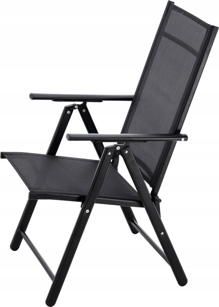 FOLDING GARDEN CHAIR STEEL 66 x 53 x 107 CM BLACK