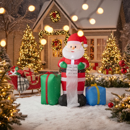 INFLATABLE SANTA CLAUS WITH LIST AND PRESENTS 180 CM LED