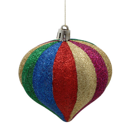 SET OF 3 CHRISTMAS ORNAMENTS - COLORFUL RIBBONS 8CM pack=12sets