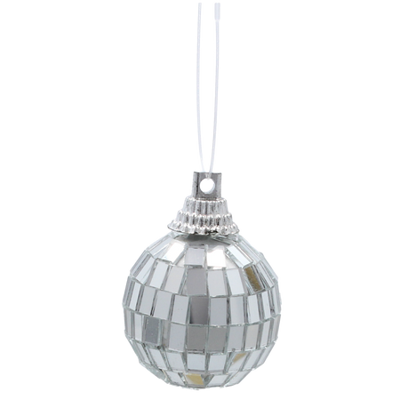 SET OF 9 MIRROR DECO BALLS SILVER 3 CM