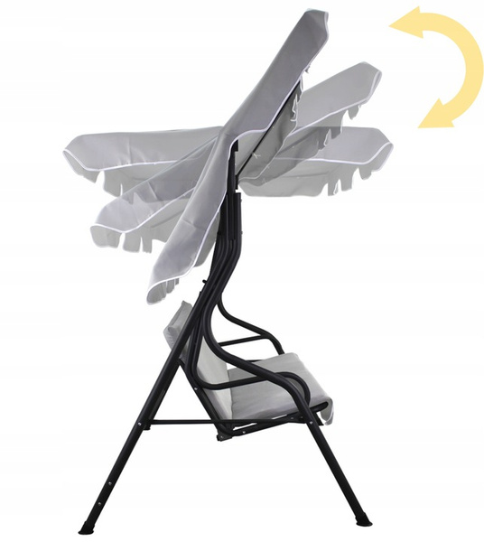 GARDEN SWING 170 X 110 X 153 CM ANTHRACITE WITHOUT ROOF WITH CUP HOLDERS