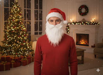 SANTA CALUS HAT WITH BEARD