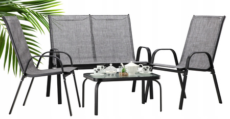 SET DE MOBILIER PENTRU GRĂDINĂ CU MESA - GRI *9924