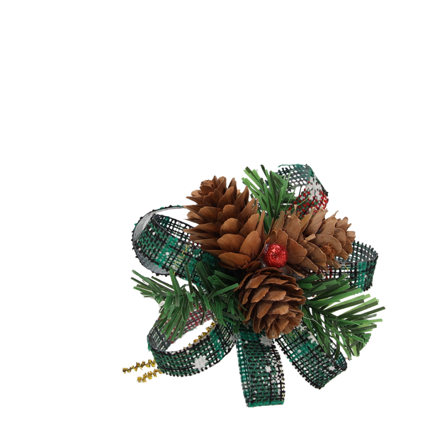 SET 3 DECORAȚIUNI DE CRĂCIUN - BOLURI CU CONURI 10 CM MIX 2 MODELE *6004