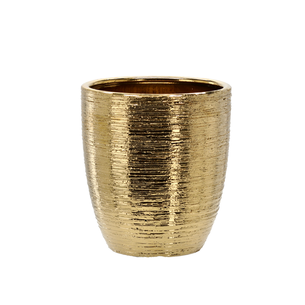 VASCĂ CERAMICĂ PENTRU GHIVECI 20 x 20 x 22 CM AURIE *2210