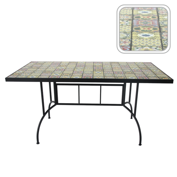 STOLIK OGRODOWY MOZAIKOWY 150 x 80 x 74 CM PROSTOKĄTNY