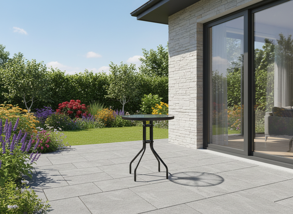 STOLIK OGRODOWY OKRĄGŁY 60 x 60 x 70 cm CZARNY