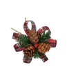 SET OF 3 CHRISTMAS DECORATIONS – BAUBLES WITH PINECONES 10 CM 2 MIXED DESIGNS