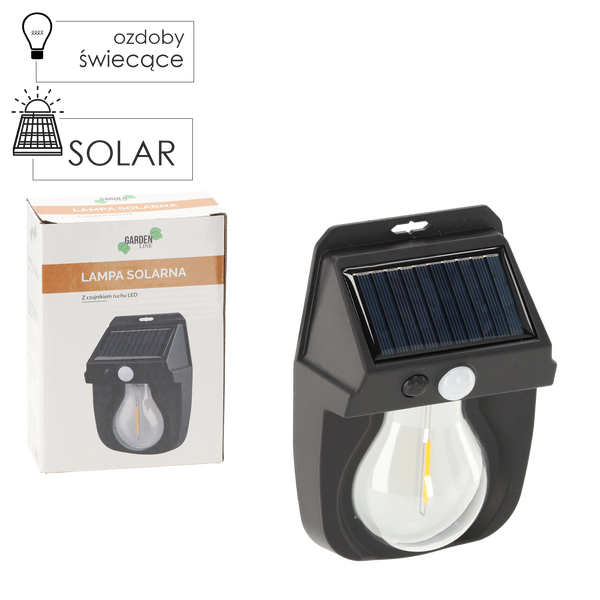 LAMPA SOLARNA LED Z CZUJNIKIEM RUCHU 11 x 5,5 x 15,7 CM *5646