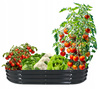 VEGETABLE-FLOWER BED 240 X 120 X 30 CM OVAL ANTHRACITE