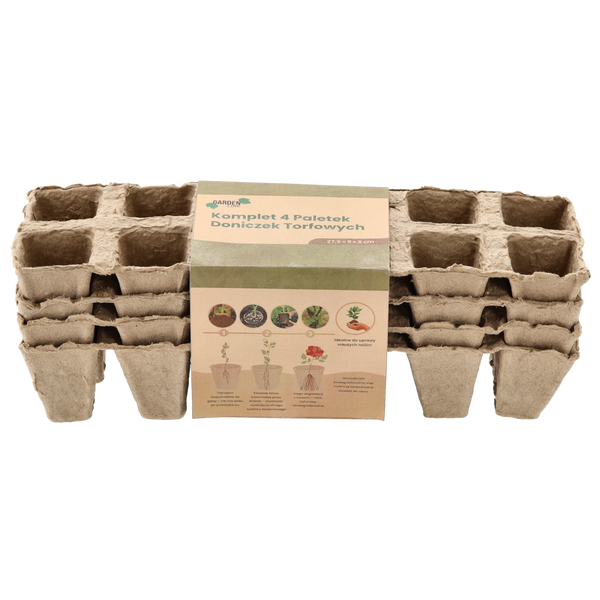 KPL. 4 KS PALET DONICZEK TORFOVÝCH 27,5 x 9 x 5 CM