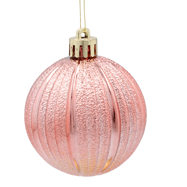 SET OF 10 BAUBLES 6 CM OLIVE/COPPER/GRAPHITE