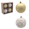 SET OF 4 CHRISTMAS TREE ORNAMENTS - MIX OF DESIGNS 8CM