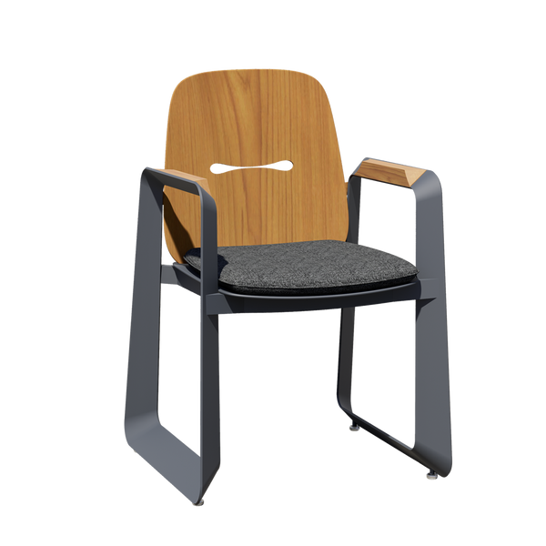 KRZESŁO ALUMINIOWE "THOMPSON" SZARE 62 x 56 x 89 CM