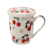 KUBEK PORCELANOWY Z ZAPARZACZEM I POKRYWKĄ 340 ML MIX OWOCOWYCH WZORÓW *1896